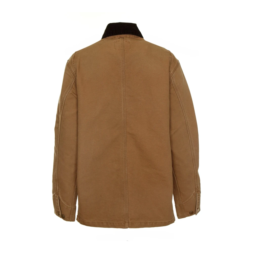 Carhartt WIP Handige Jack met Corduroy Kraag Beige Heren