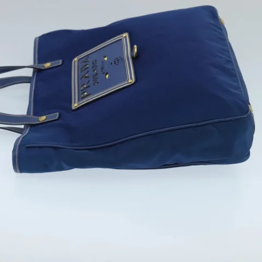 Prada Vintage Pre-owned Nylon handbags Blue Dames