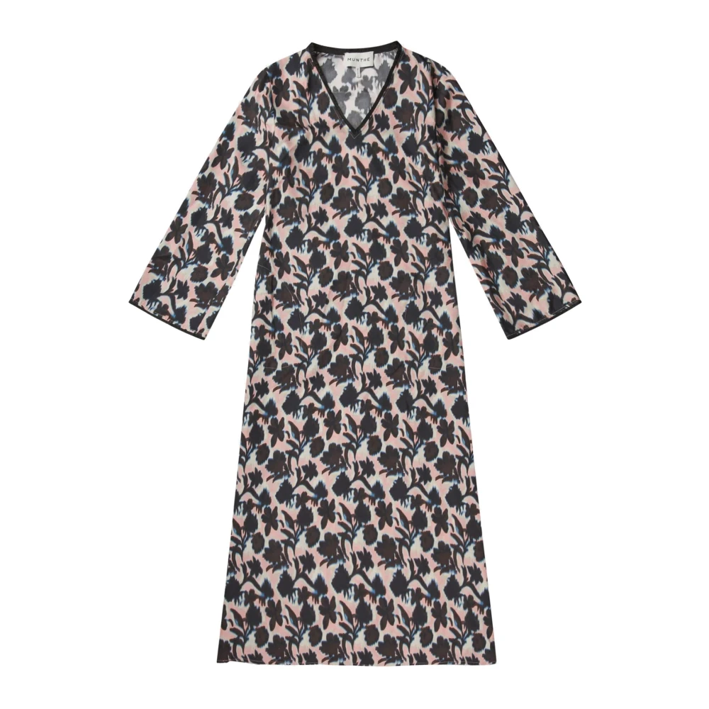 Munthe Eenvoudige Jurk met Lange Mouwen en V-Hals Multicolor Dames