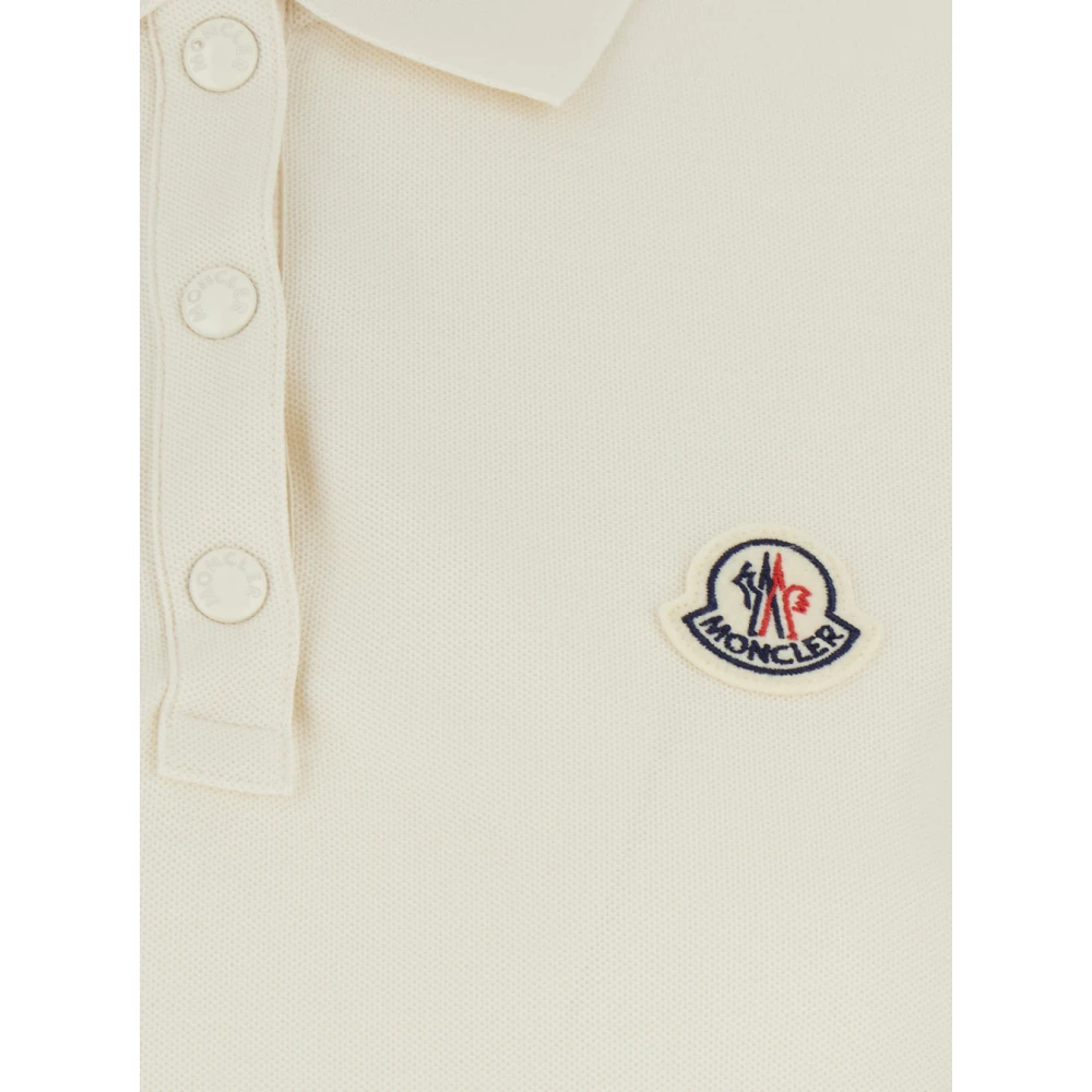 Moncler Wit Poloshirt met Logopatch White Dames