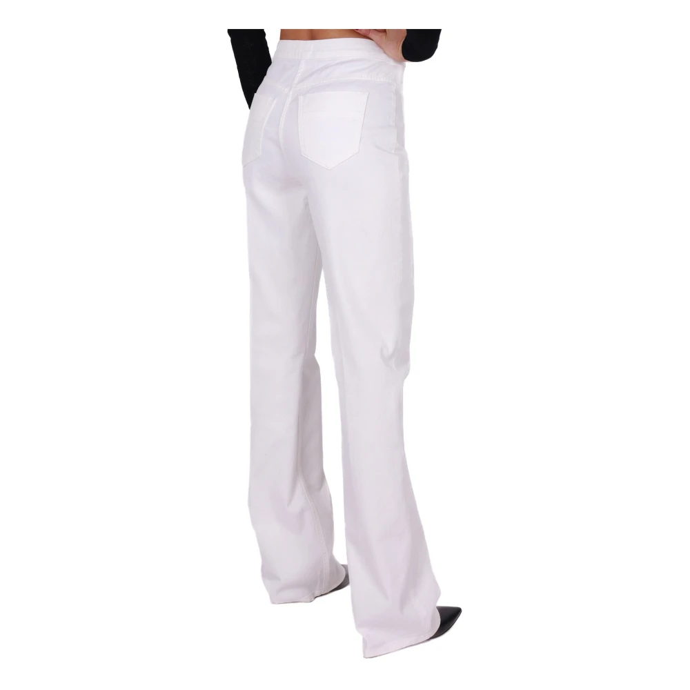 Elisabetta Franchi Witte Denim Palazzo Jeans White Dames