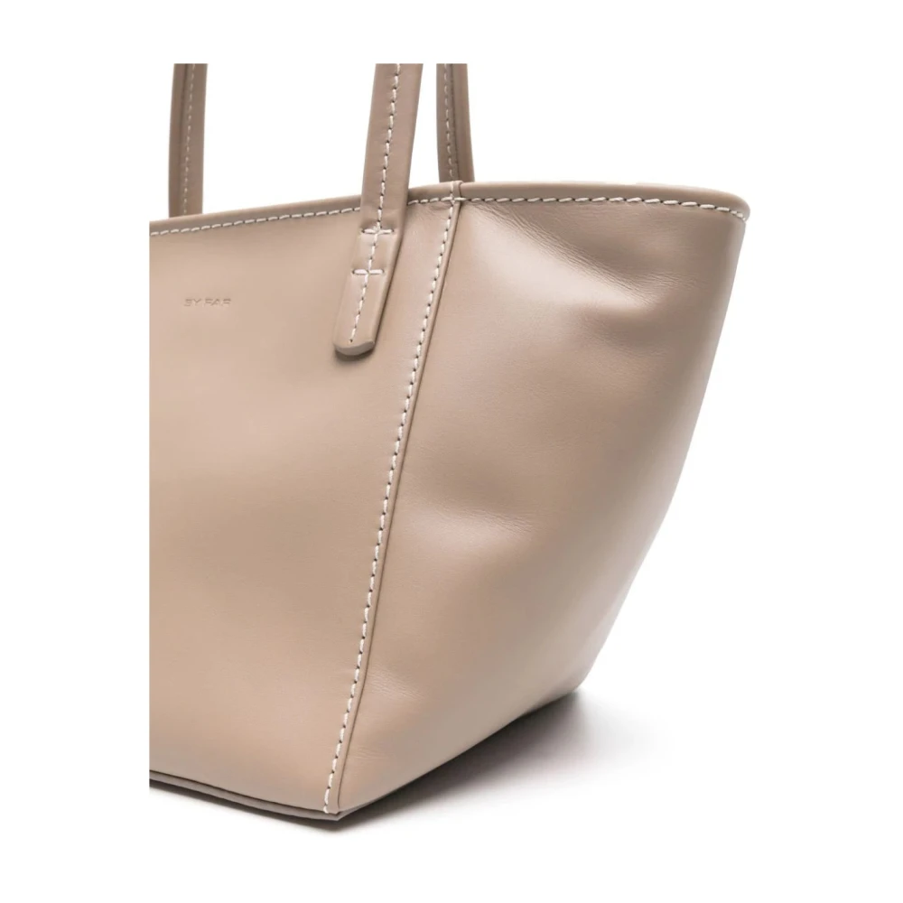 By FAR Casual Taupe Leren Tote Tas Beige Dames
