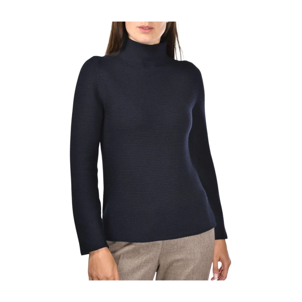 Gran Sasso Merinowol Coltrui Sweater Blue Dames
