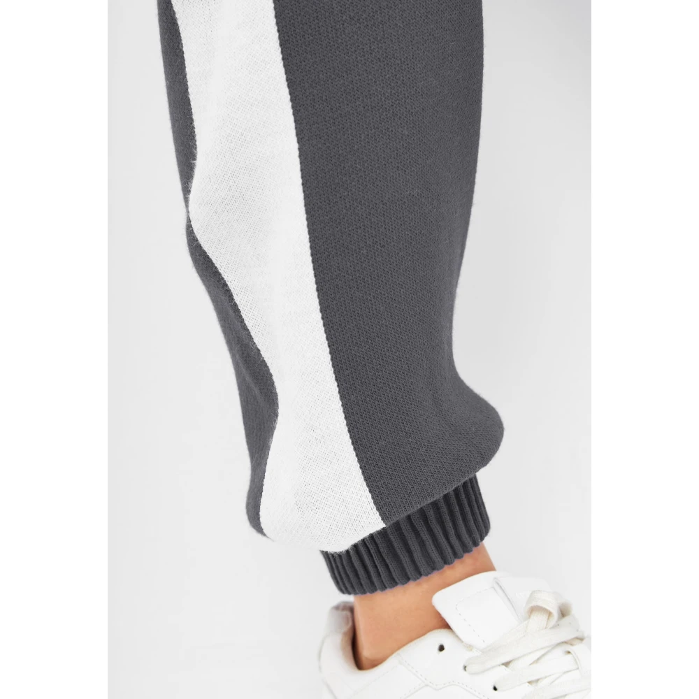 Cesare Gaspari Luxe Gebreide Jogger Set Grijs Gray Dames