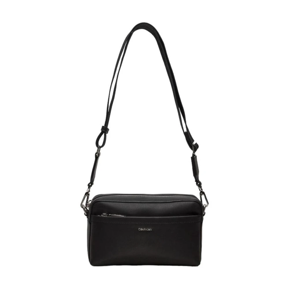 Calvin Klein Zwarte handtas met polyurethaandetails Black Dames