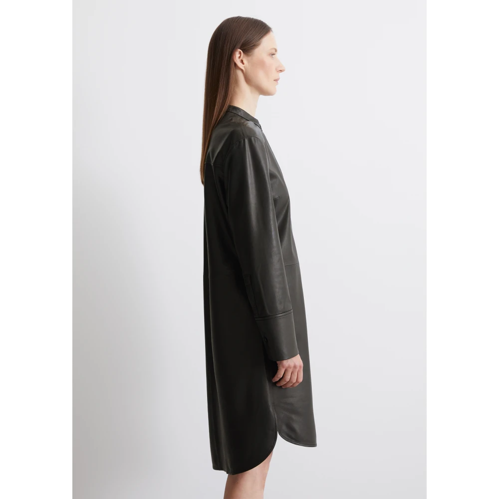 Marc O'Polo Leren jurk Black Dames