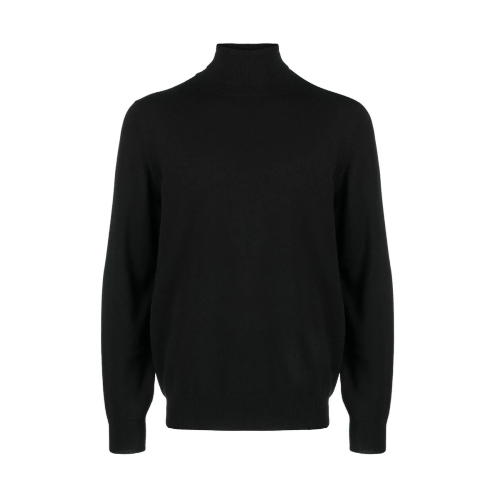 BRUNELLO CUCINELLI Zwarte Kasjmier Gebreide Coltrui Sweater Black Heren