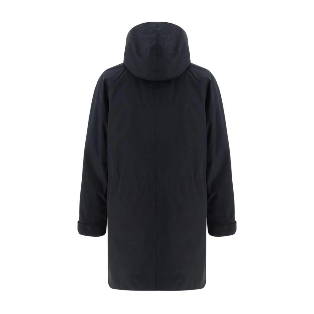 Yves Salomon Shearling Hooded Parka Jas met Verstelbare Functies Black Heren