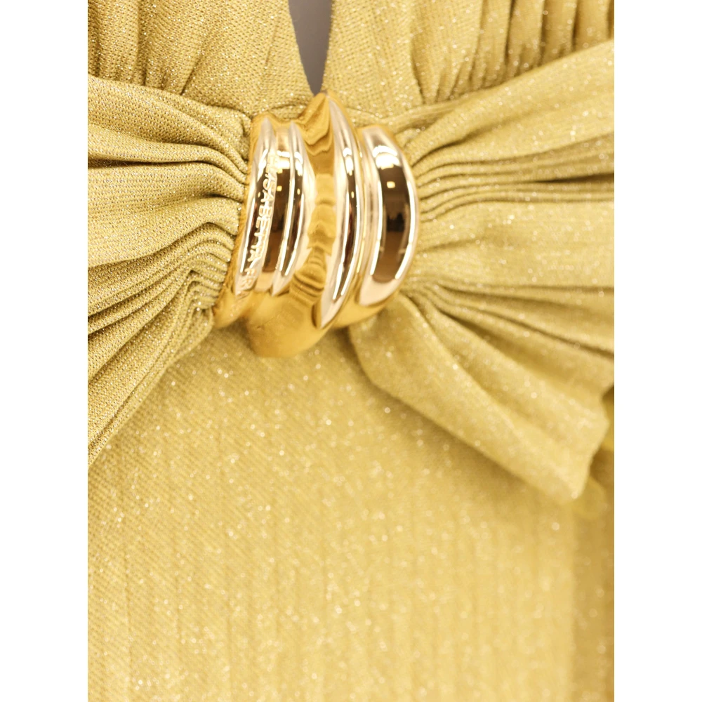 Elisabetta Franchi Rode loper viscose blend lange jurk Yellow Dames