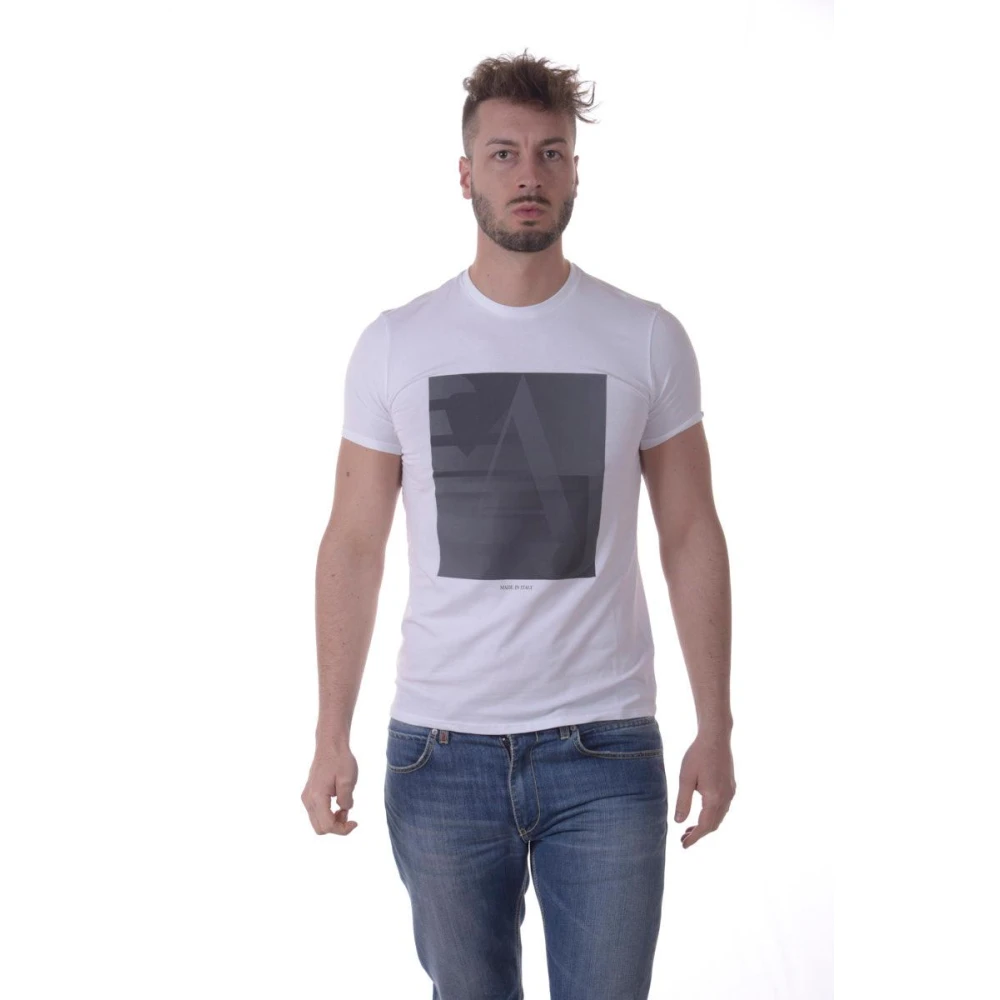 Armani Jeans Men's White T-Shirts, L, T-Shirt Sweatshirt
