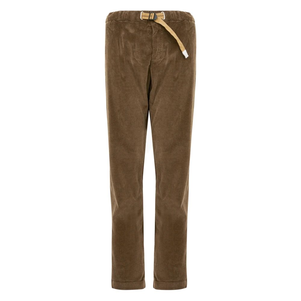 White Sand Bruine Geribbelde Katoenen Fluwelen Broek Mannen Brown Heren