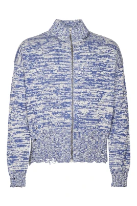 Mock-neck Zip Cardigan