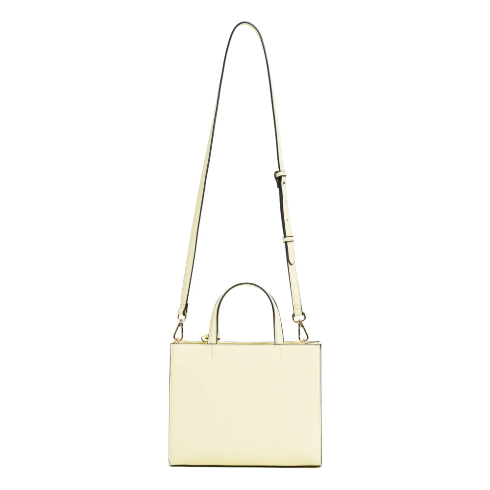 Twinset Stijlvolle Schoudertas met Reliëf Logo Beige Dames