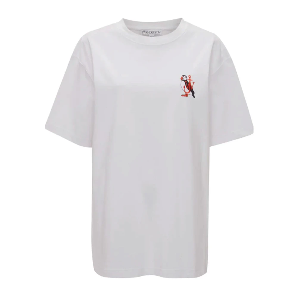 JW Anderson Anker Logo Katoenen T-shirt Wit White Heren