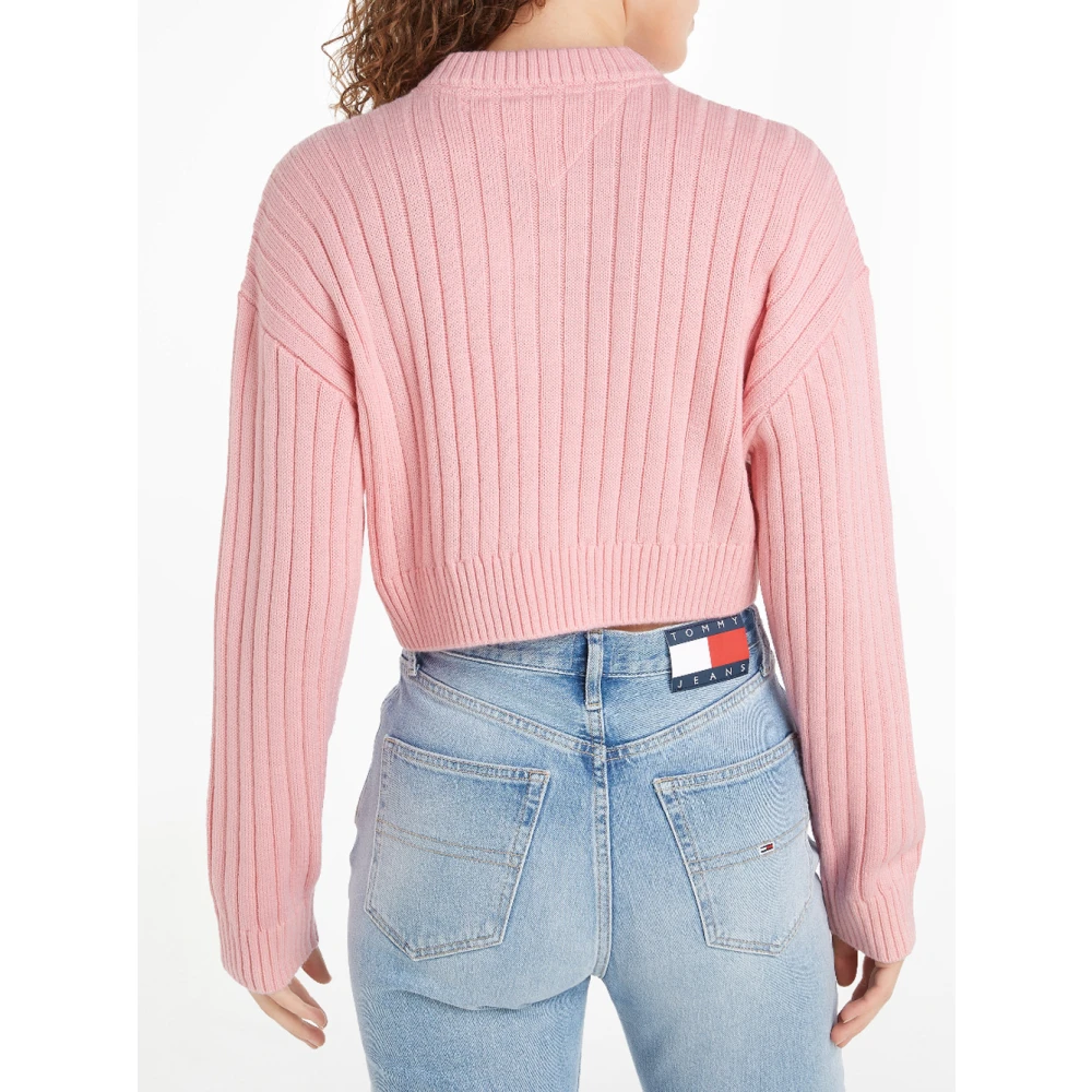 Tommy Jeans Roze vlaglogo trui Pink Dames