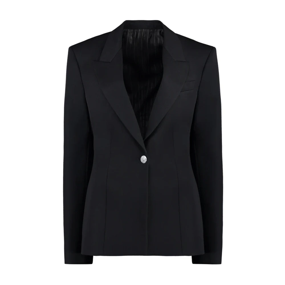 The Attico Zwarte Wollen Jas Elegant Ontwerp Black Dames
