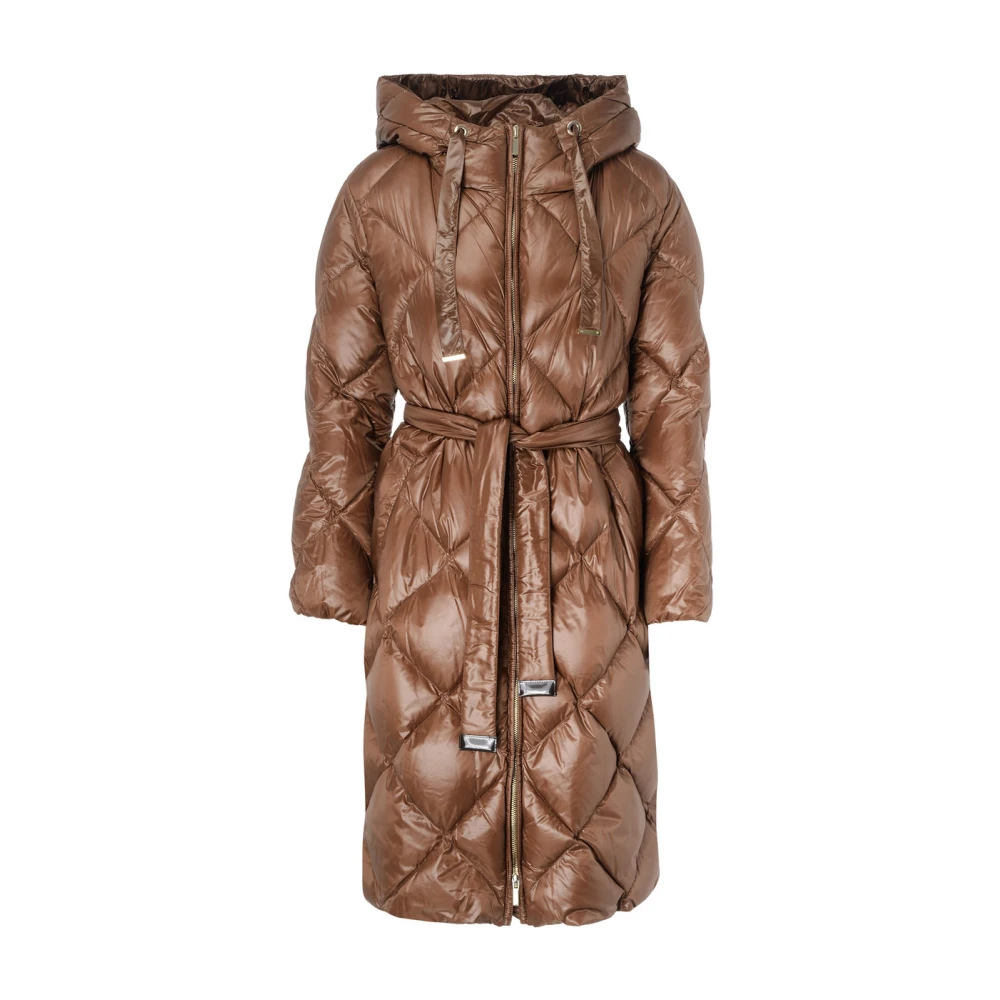 Max Mara Anna Bruine Gewatteerde Jas Brown Dames