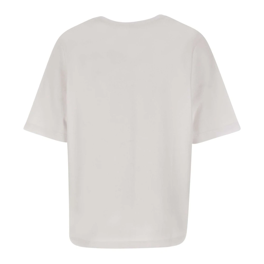 Maison Kitsuné Witte Katoenen T-shirt met Fox Logo White Dames