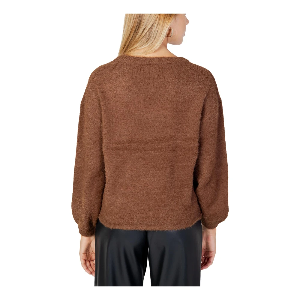 Jacqueline de Yong Bruine V-hals Gebreide Kleding voor Vrouwen Brown Dames