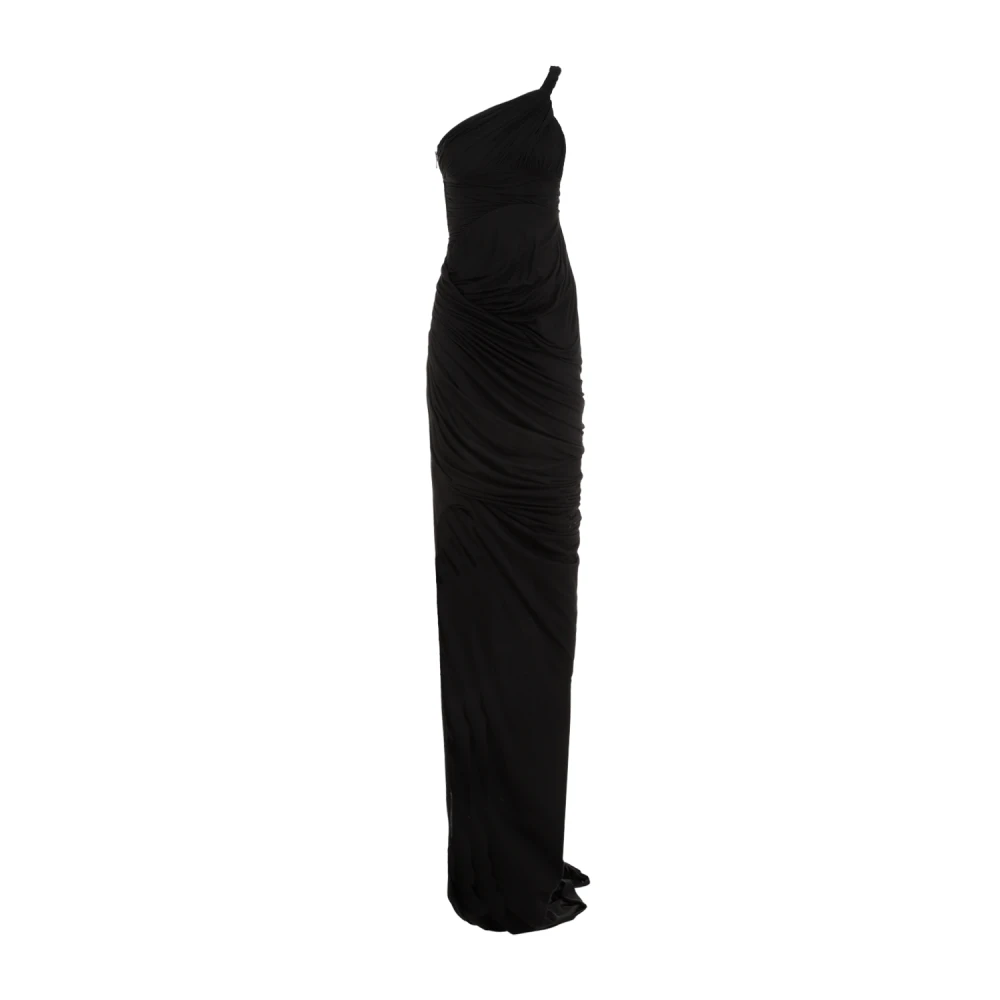 Rick Owens Lido Gedrapeerde Jurk Black Dames