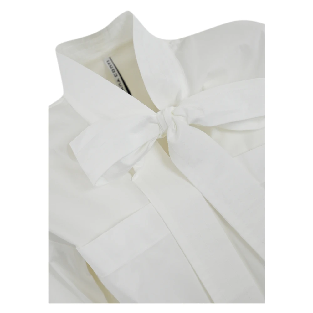 Liviana Conti Witte Kimono Stijl Katoenen Overhemd White Dames