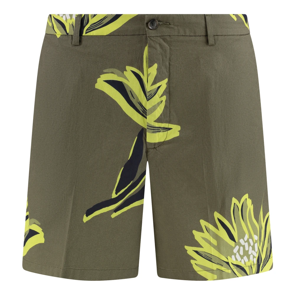 Hugo Men's Green Casual Shorts, S, Cotton Bermuda Shorts