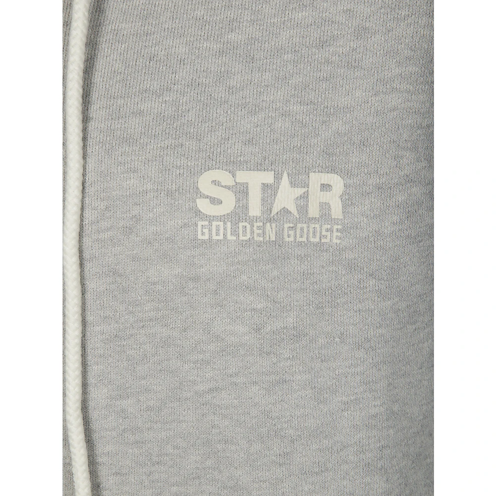 Golden Goose Full Zip Logo Hoodie Gray Dames