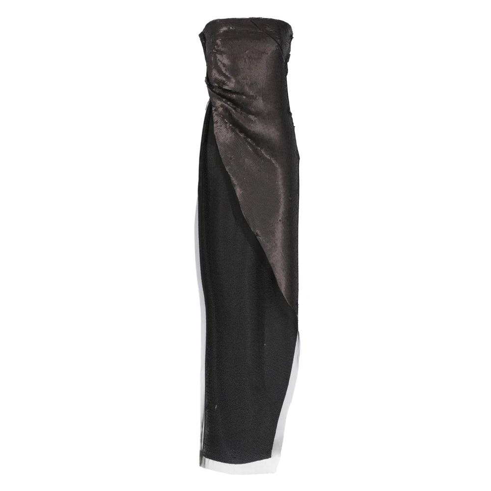 Rick Owens Zwarte Sequin Zijden Top Black Dames