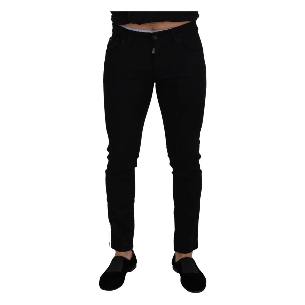 Dolce & Gabbana Men's Black Elegant Slim Fit Denim Pants
