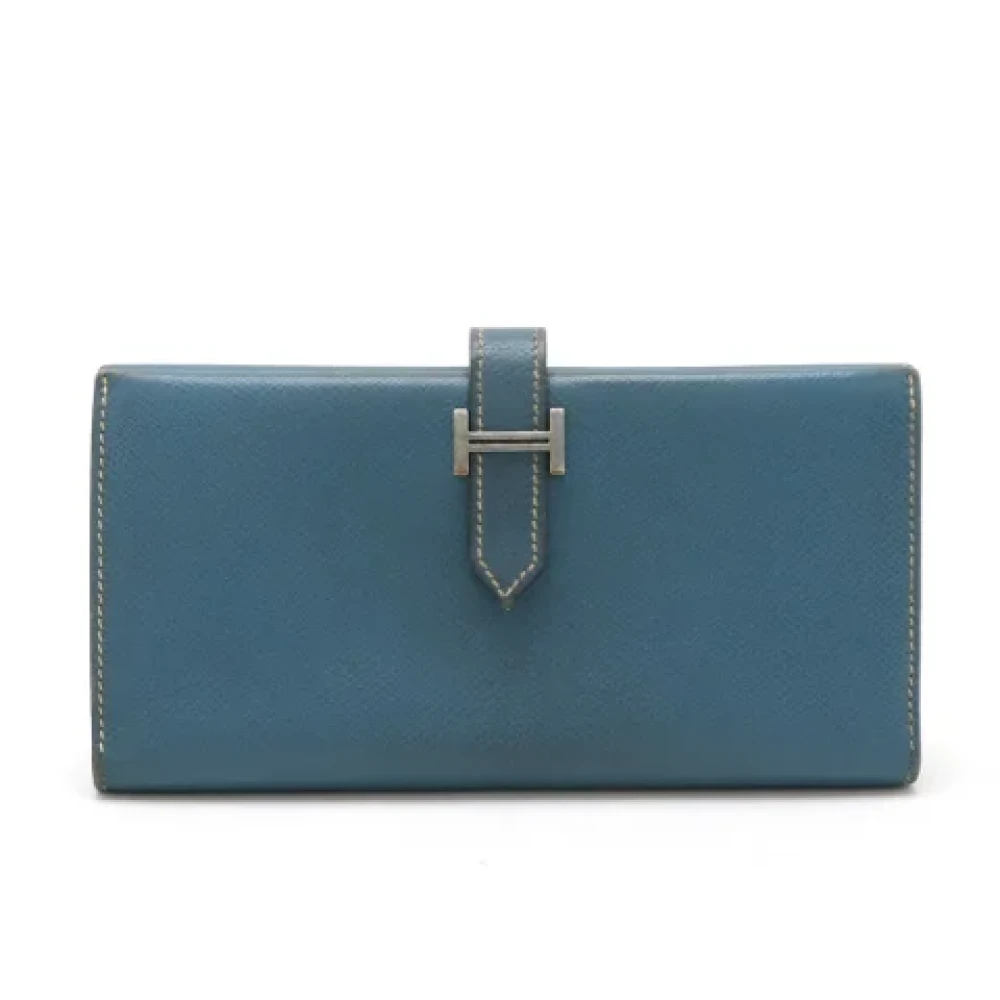 Hermès Vintage Pre-owned Leather wallets Blue Dames