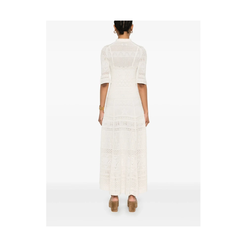 Zadig & Voltaire Ecru Kort Jurkje met Kwastjes Beige Dames