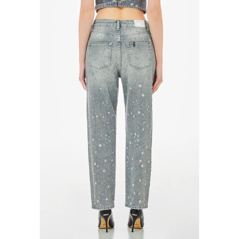 Liu Jo Straight Fit High Waist Denim Broek Blue Dames