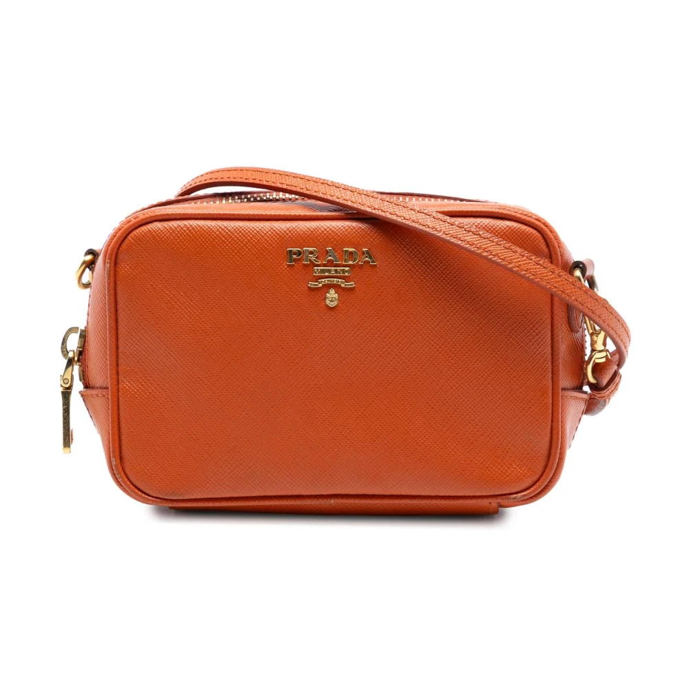 Prada Vintage Women's Orange Pre-Owned Leather Camera Bag