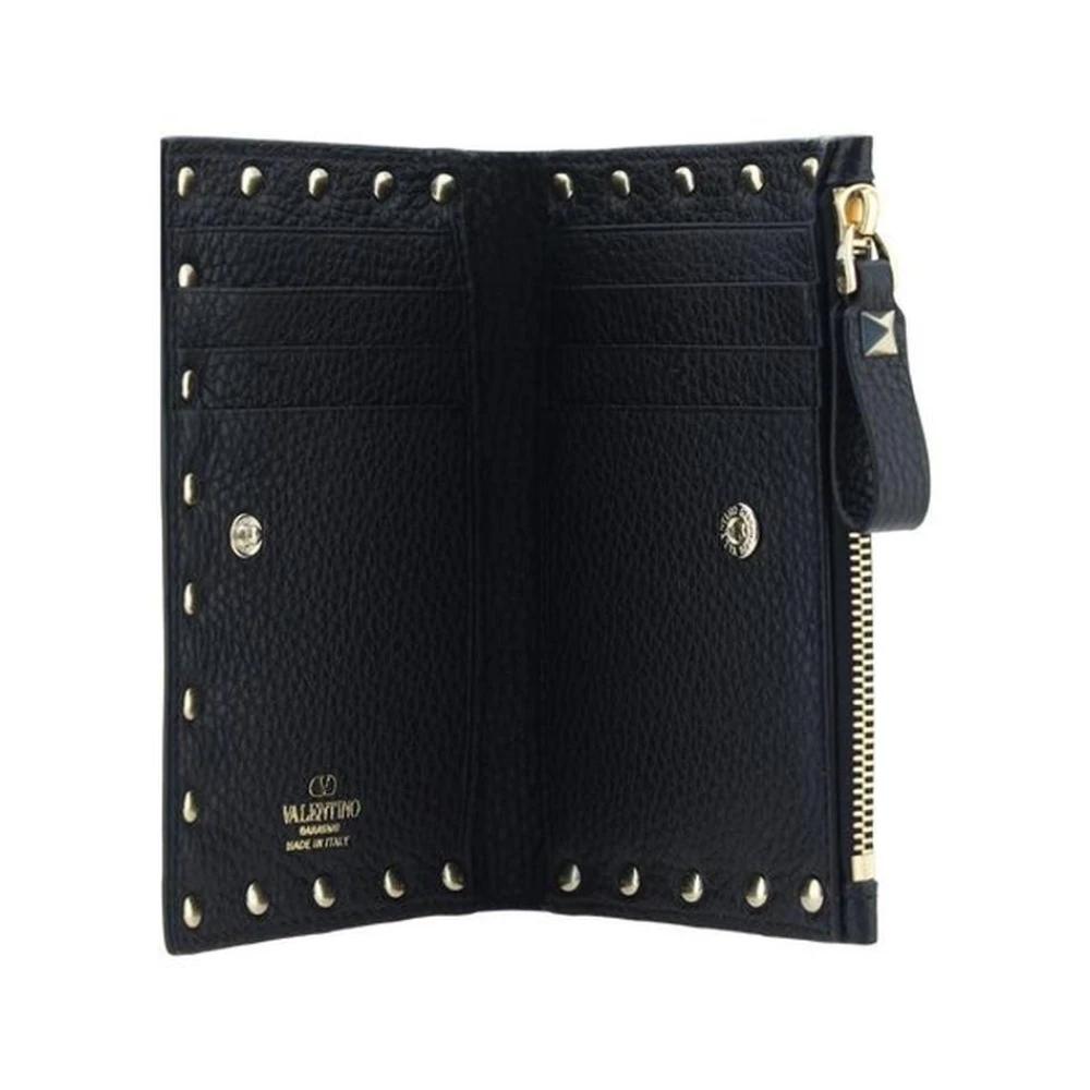 Valentino Garavani Studded Leren Portemonnee Black Dames
