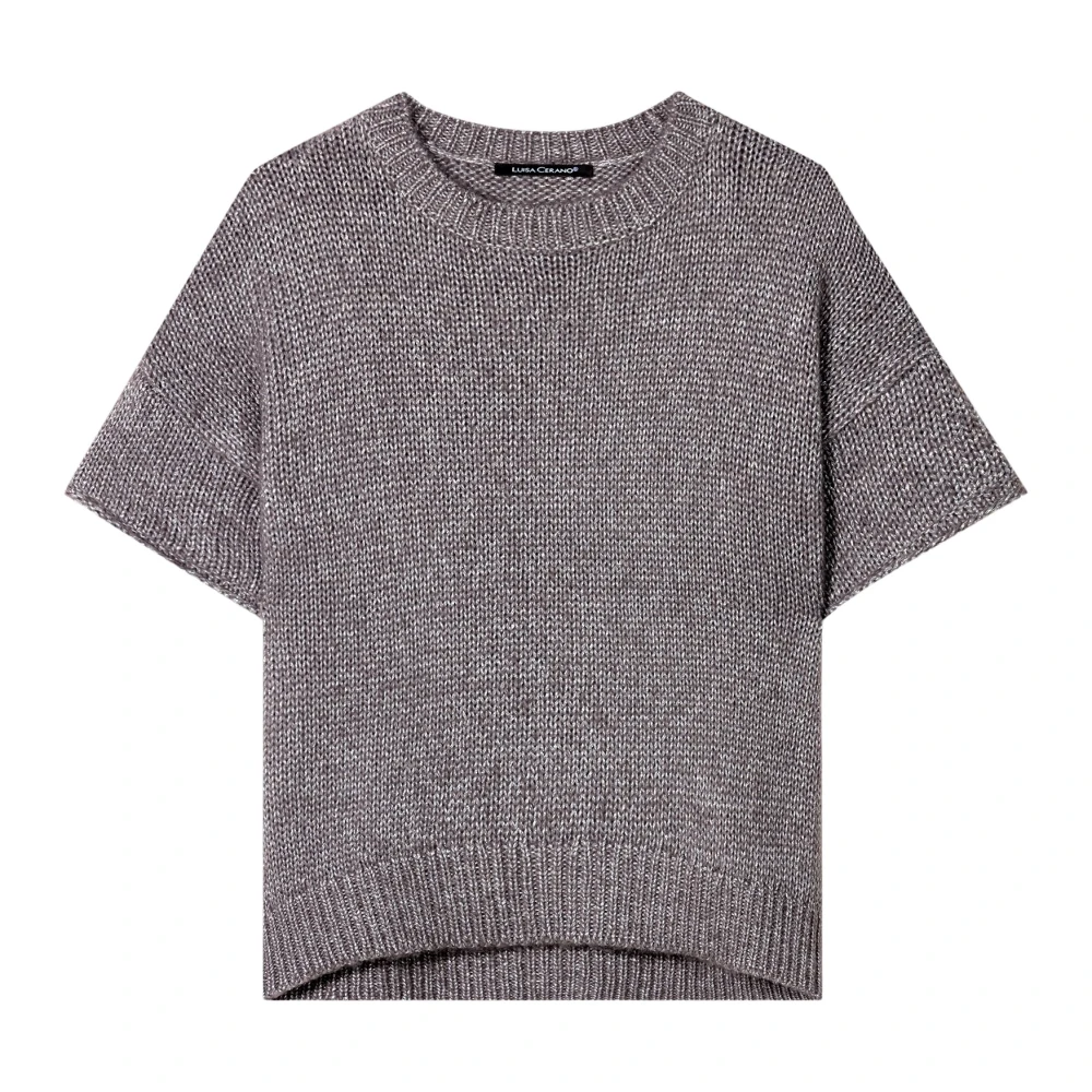 LUISA CERANO Taupe Pullover van wolmix met metallic garen Beige Dames