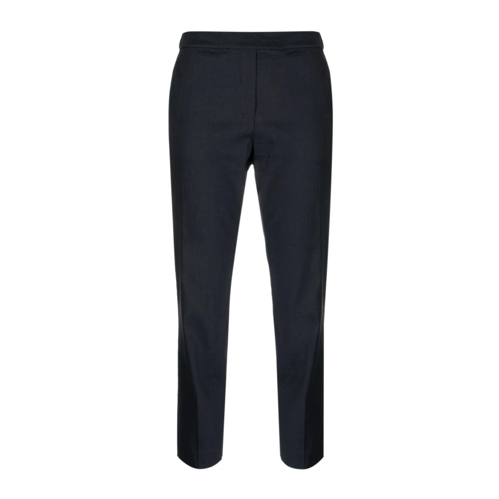 Theory Slim-Straight Pull-On Linnen Broek Blue Dames