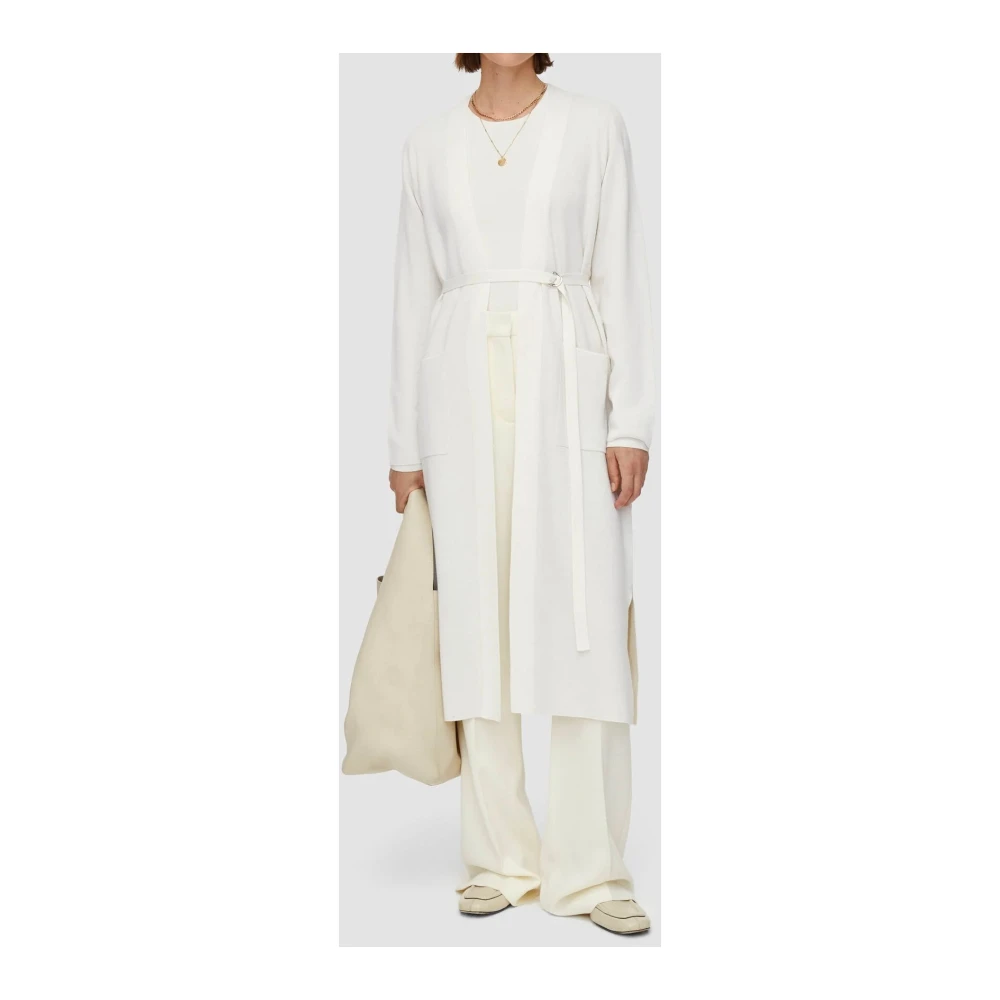 joseph Zijde Wol Lange Vest Ivoor Combo Beige Dames
