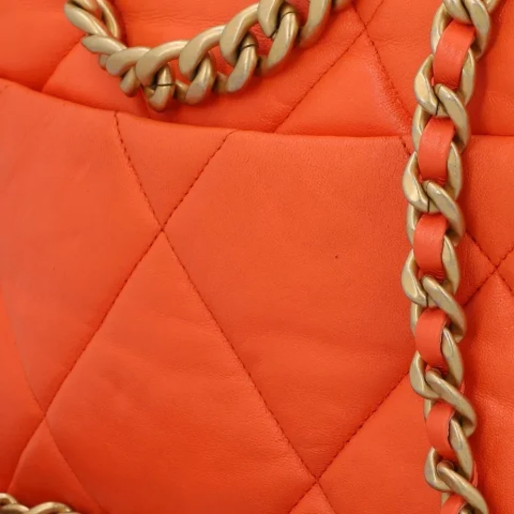 Chanel Vintage Pre-owned Leather crossbody-bags Orange Dames