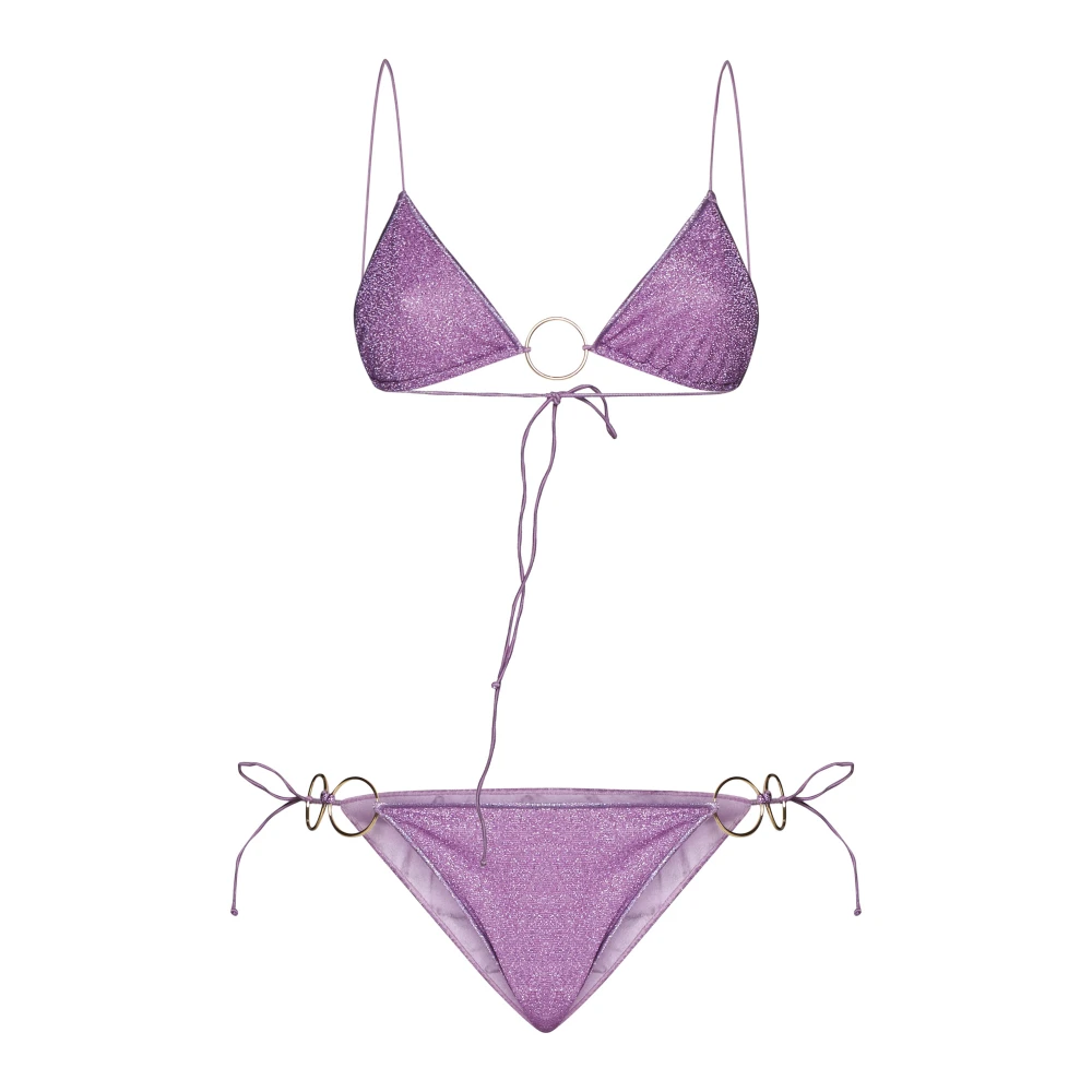 Oseree Paarse Lurex Bikini Set Purple Dames