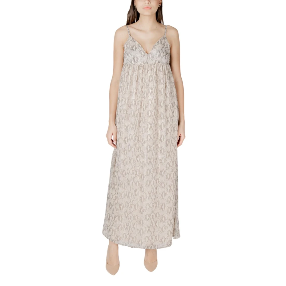 Only Women's Beige Maxi Dresses, M, Snake Print Maxi Dress