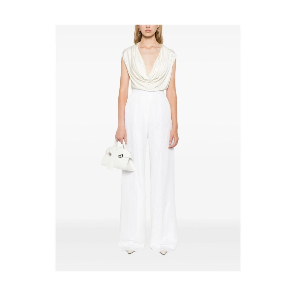 Max Mara Witte bruidspantalon met plooien White Dames