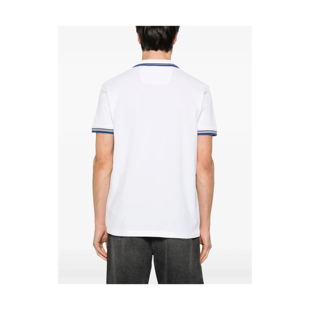 Hugo Boss Witte Geborduurd Logo Streep Sweater White Heren