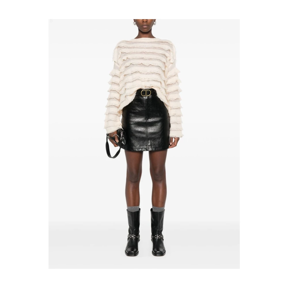 Twinset Zwarte Rok met Gebarsten Effect Black Dames