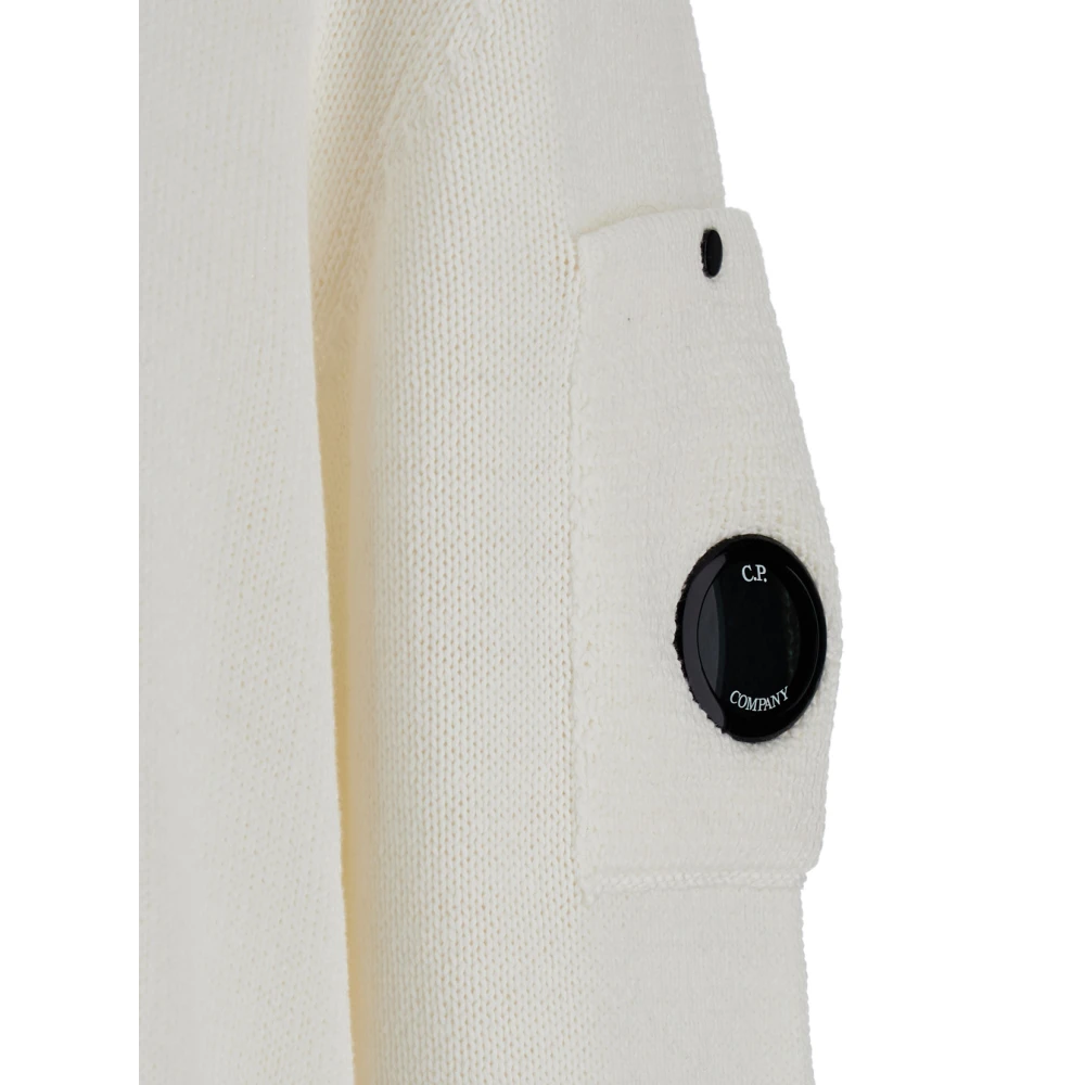 C.P. Company Witte Cardigan met Hoge Hals White Heren