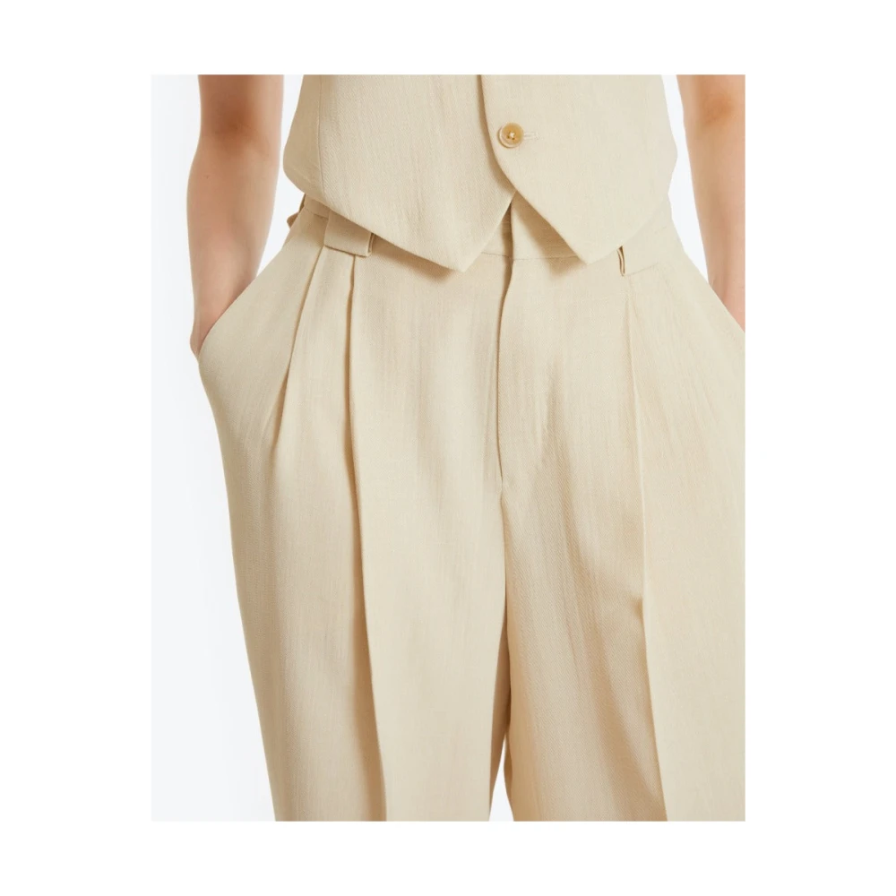 Petar Petrov Crème Wijde Broek Beige Dames