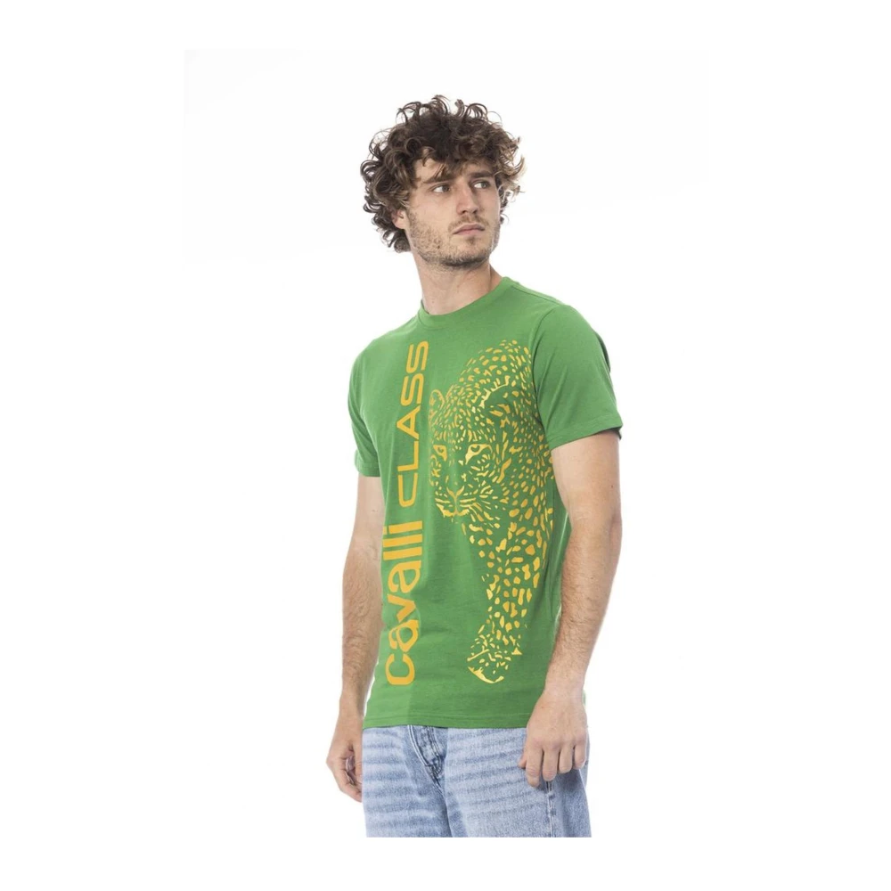 Cavalli Class Groene Katoenen Crew Neck T-shirt Green Heren