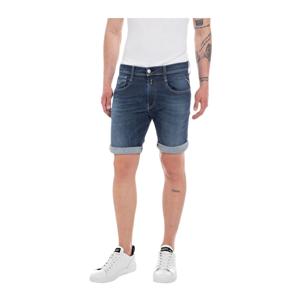 Mørk Blå Denim Shorts