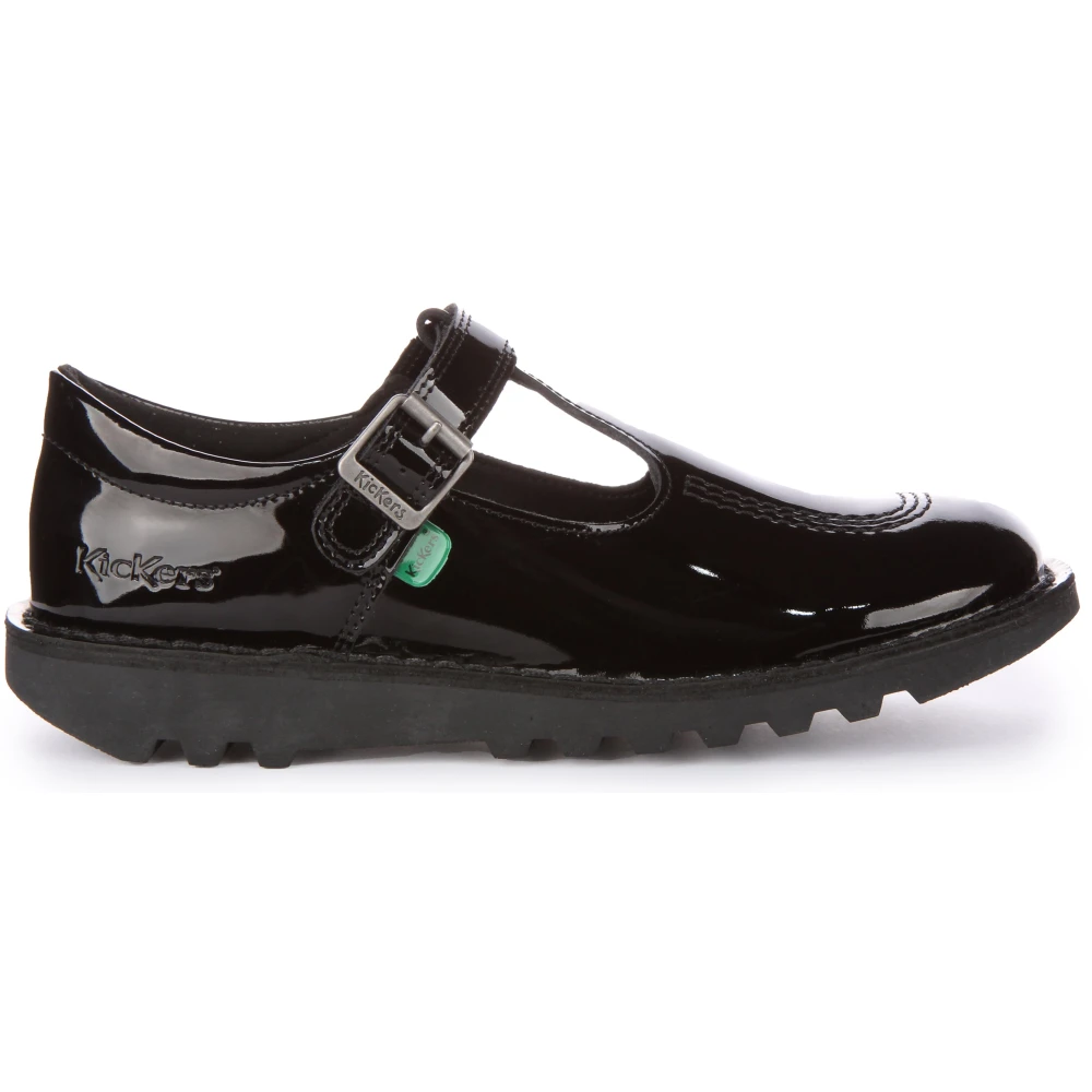 Kickers Women's Black Classic T-Bar Velcro Shoes In