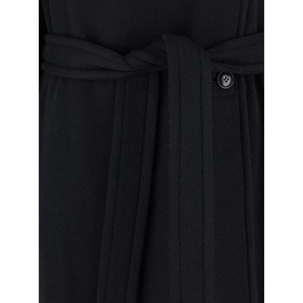 LOW Classic Zwarte Wol Wrap Jas Black Dames