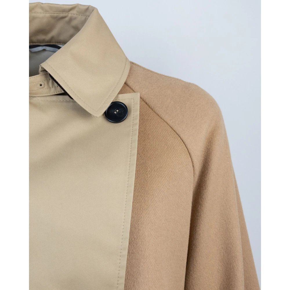 Max Mara Bruine Wollen Jas Brown Dames